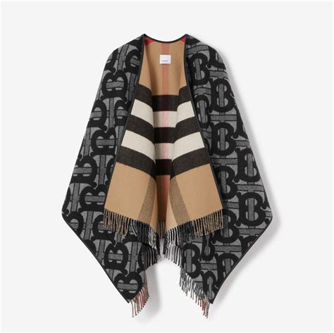 burberry carthew cashmere stripe jacquard cape|farfetch Burberry scarf.